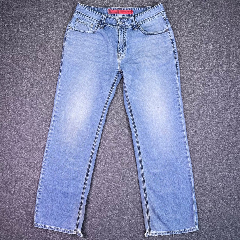 Rock & Roll Cowboy Jeans Men 32x32 Light Wash Double Barrel Straight Western Y2K